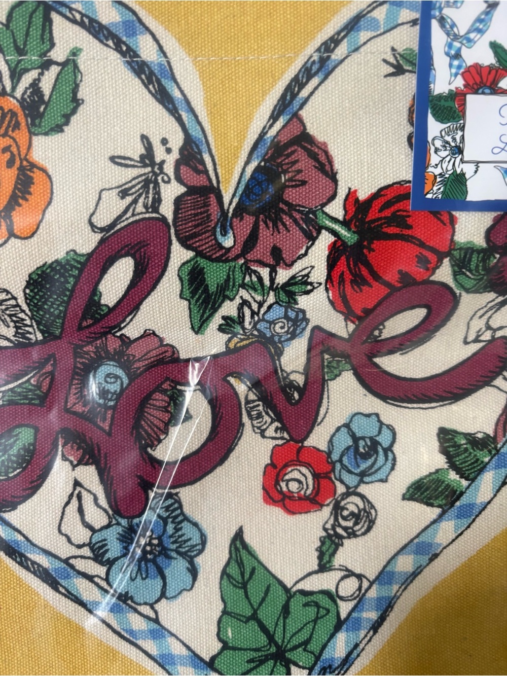 Brighton Yellow & Blue Floral Heart Tote and bandanna small backpack - Picture 4 of 10
